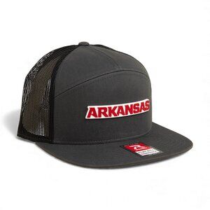 Arkansas Razorbacks ARKANSAS Red 3D Snapback Seven-Panel Trucker Hat- Charcoal